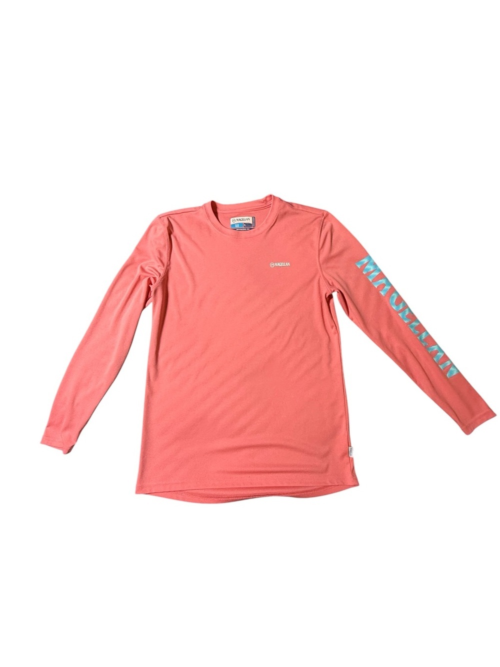 Magellan Outdoors Women Casting Crew Long Sleeve Fishing Shirt S Coral Peach UPF